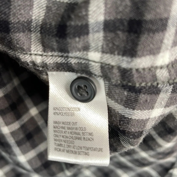 BLACK BROWN 1826 Men’s Plaid Grey Mix Flannel Shirt Long Sleeves Preppy Size L - Picture 9 of 11